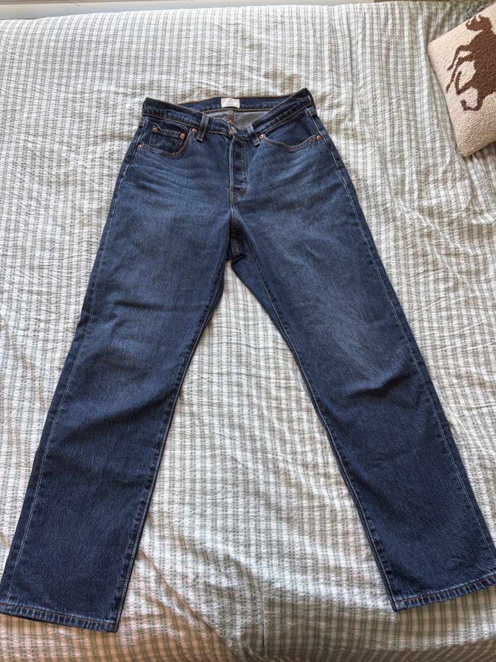 Levi's Women's 501 Curve Dark Blue Straight-Leg Jeans